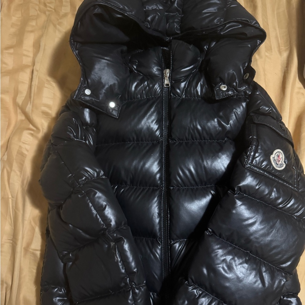 Moncler Glossy Black Kids Puffer Jacket MONCLER KIDS Maya Hooded Down Jacket